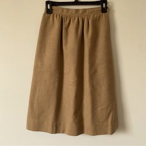 Vintage 1980s Evan Picone Tan Wool Maxi Skirt
